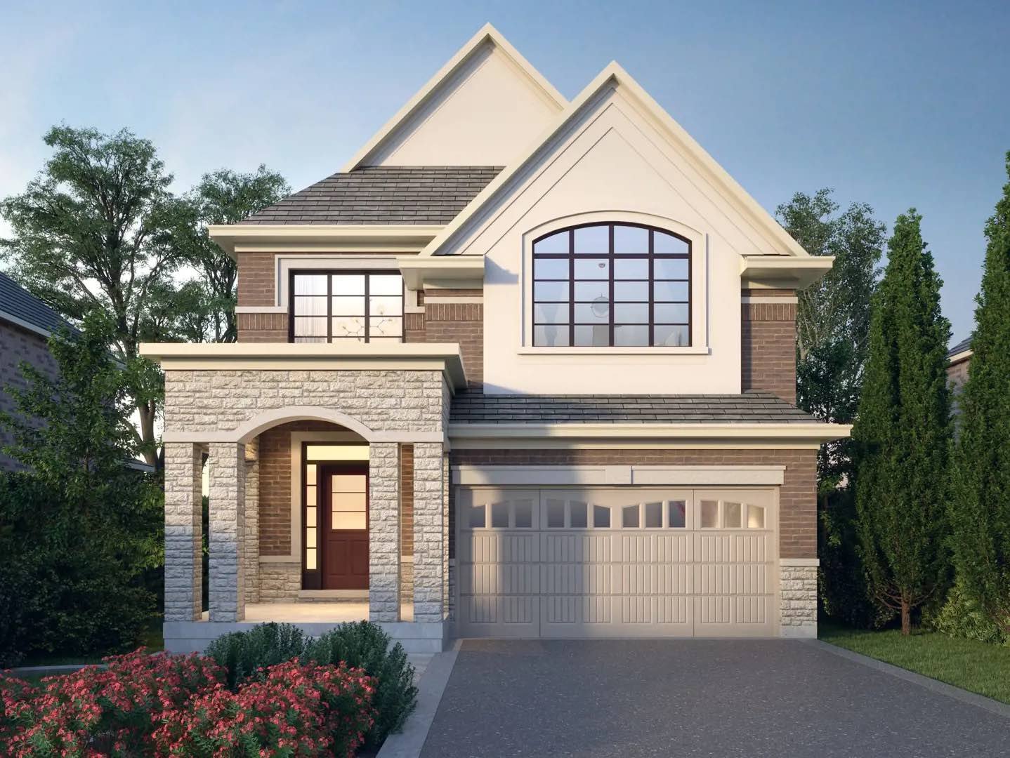 Stone and stucco detached home at Jasper Village Milton