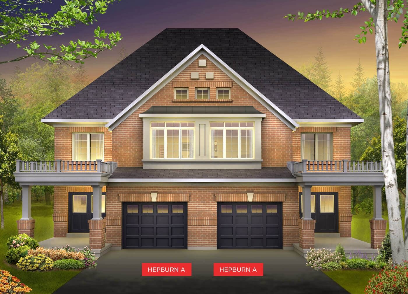 25-foot semi-detached homes with twin garages at Jasper Village Milton
