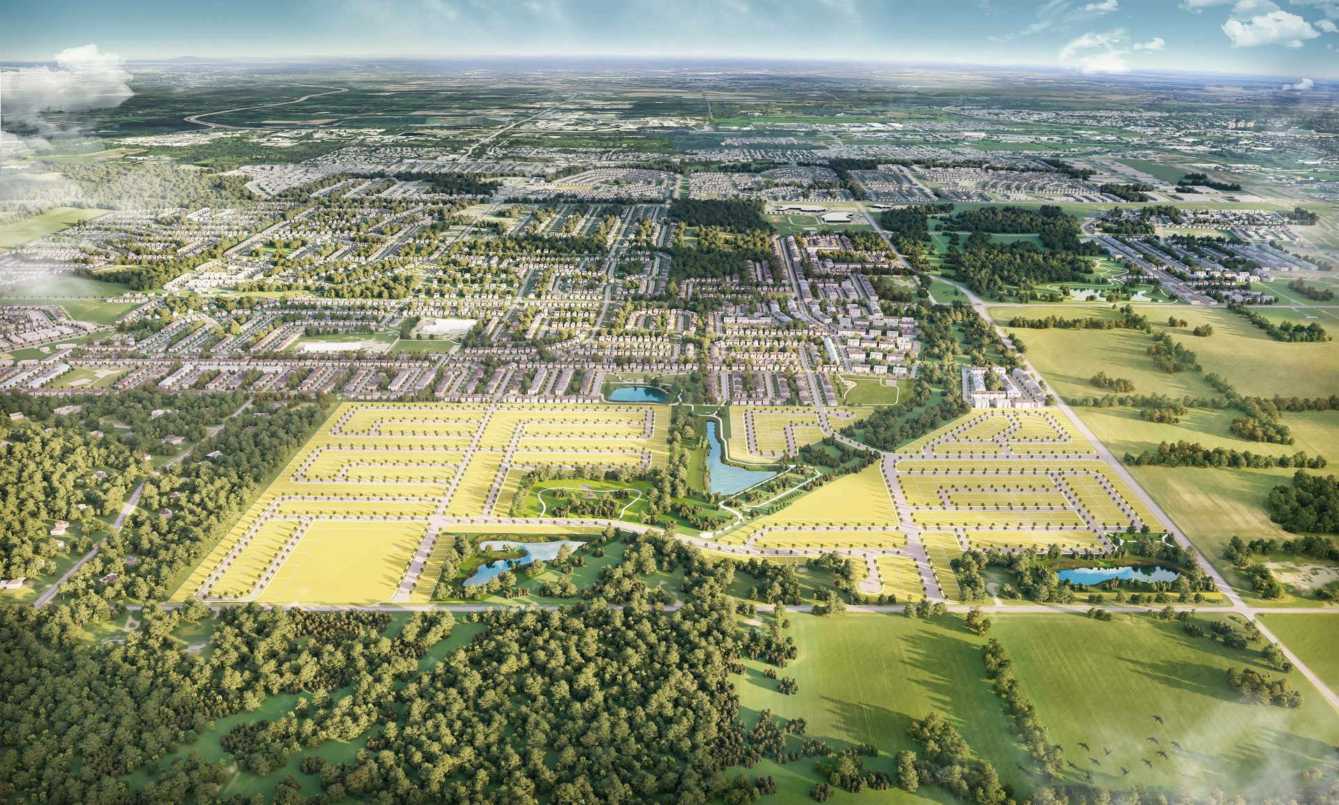 Aerial view of Magnolia Stittsville community in Ottawa