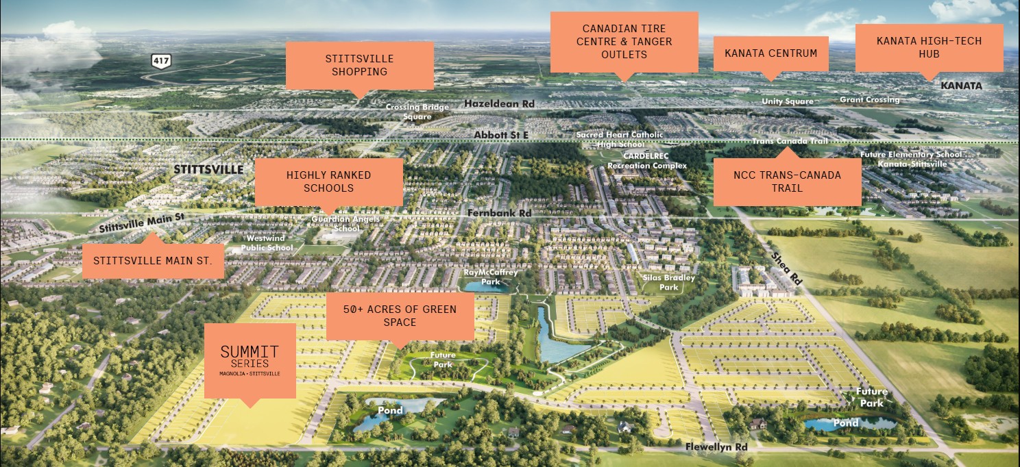 Stittsville Ottawa neighbourhood map for Magnolia by Caivan