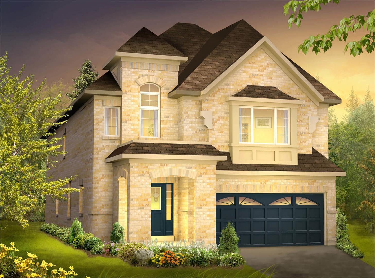 Stone and brick 36-foot detached home at Jasper Village Milton