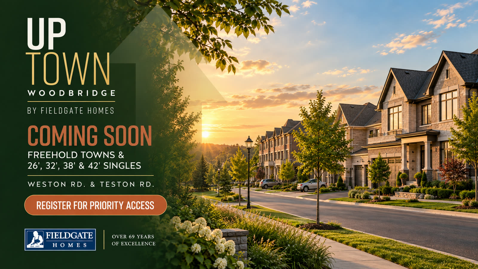 UpTown Woodbridge freehold towns and 26 to 42 foot singles in Vaughan